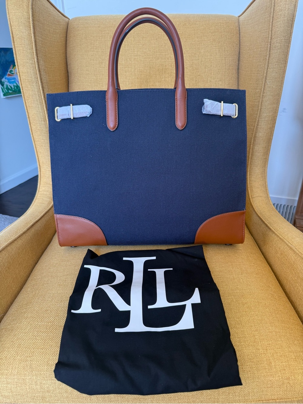 Ralph Lauren Devyn Navy Tote - NWT - Retails for $325 on RL.com! 👜 - Picture 4 of 7
